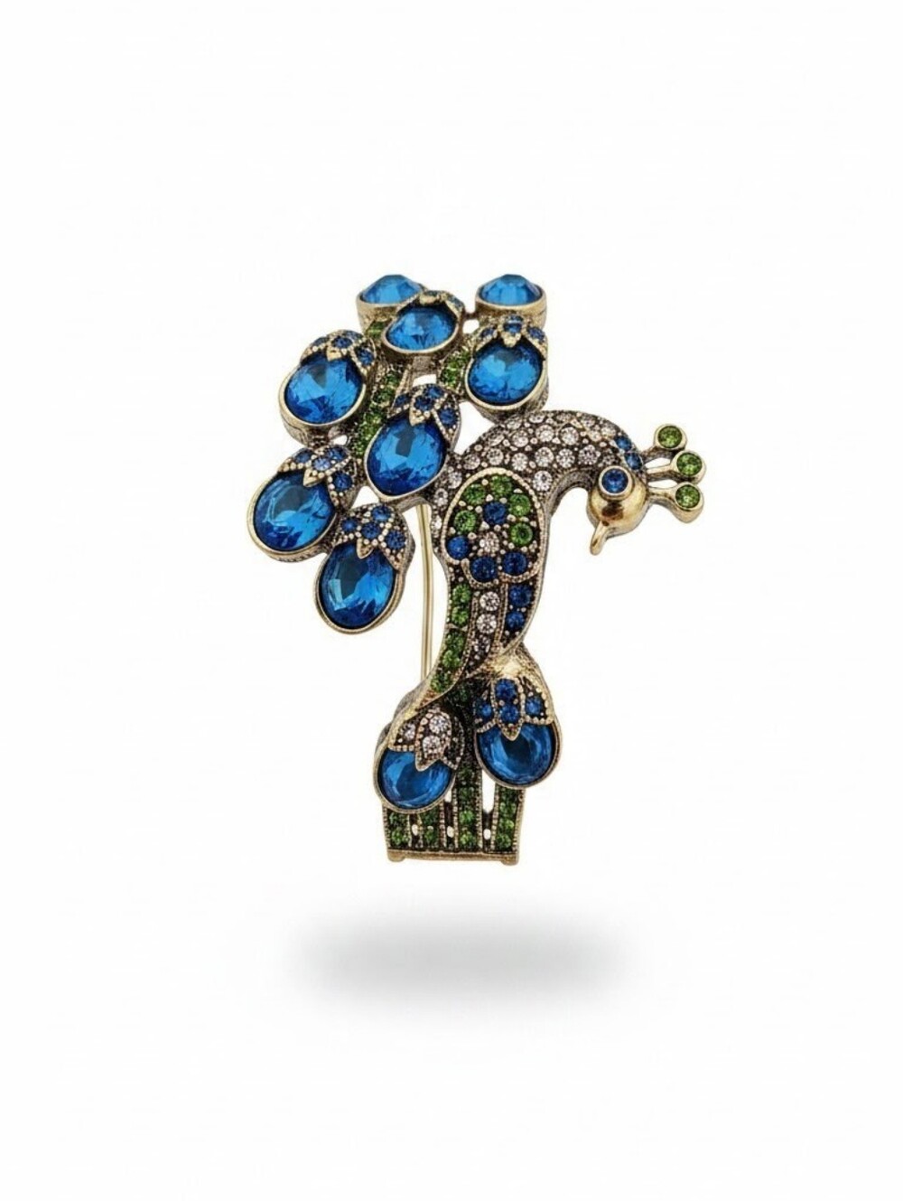Nwot Gold Peacock Cuff Bracelet with Blue and Green Crystals - Picture 3 of 3